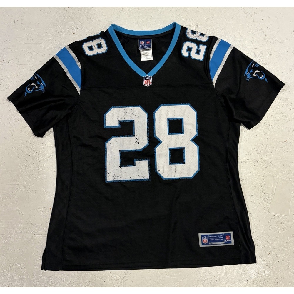 NFL Proline Carolina Panthers‎ Stewart Womens Large Jersey Black Blue Football